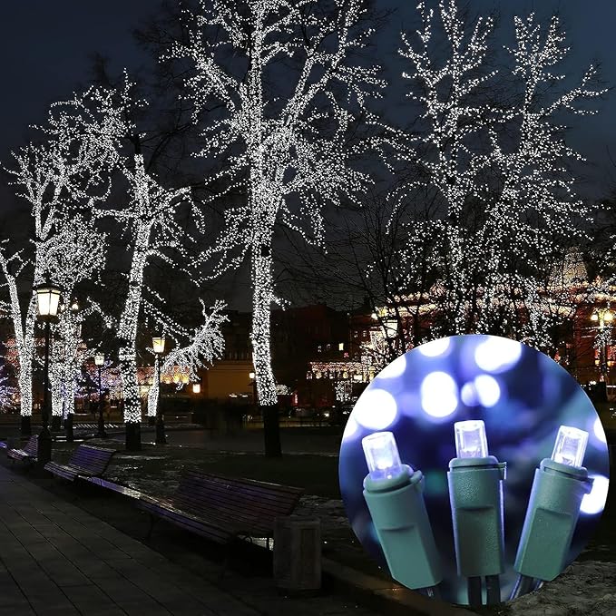 LAMPHOME 150 LED White String Lights - LED Christmas Decoration, Mini led for Indoor Outdoor Home Holiday Party Wedding Independence Day Decoration