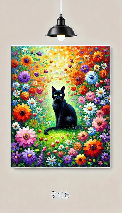 BlissYard Welcome Spring Cat Garden Flag Double Sided 12x18 Inch Black Cats Garden Flags Funny Floral Tulip Cat Flag Vertical Farmhouse Welcome Spring Seasonal Outdoor Porch Decor
