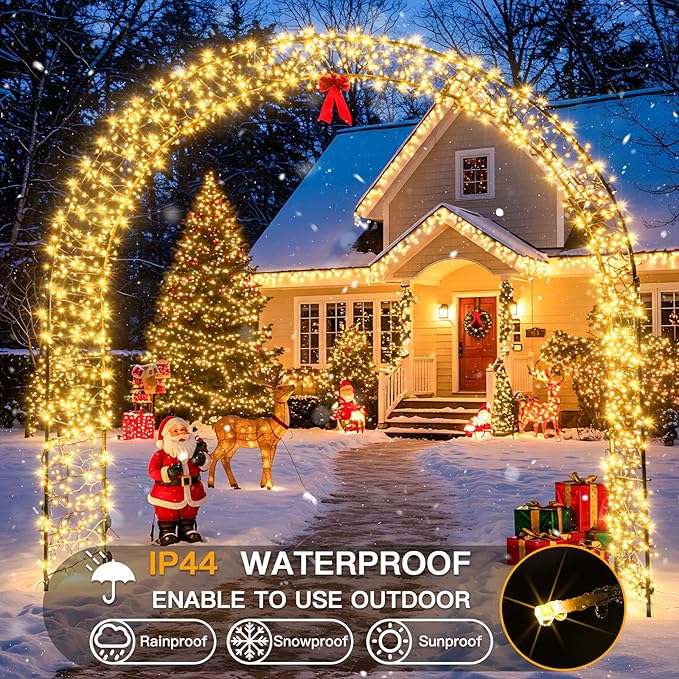 suddus 100 Led Connectable Christmas String Lights Outdoor with Timer, 33ft Fairy Lights Plug in Waterproof Indoor, Twinkle Lights with Remote for Xmas Tree, Bedroom, Dorm, Party, Garden – Warm White
