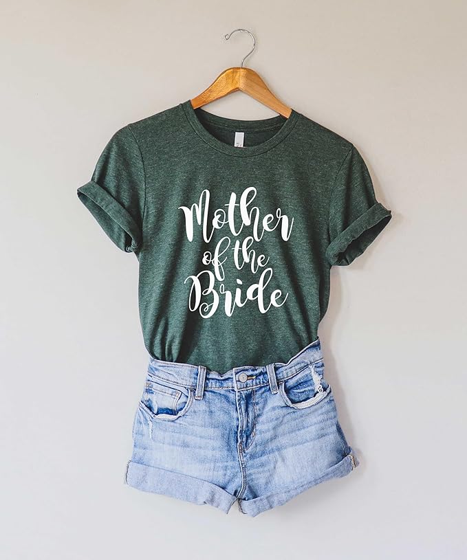 Mother of The Bride Shirt, Mother of The Groom Shirt – Soft Unisex Cotton Blend Wedding Tee for Mom. Matching Bridal Tshirts