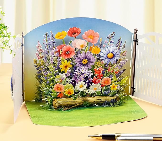 CUTPOPUP Birthday Card Pop Up, 3D Greeting Flowers Cards for Women, Mom, Grandma, Daughter, Friends (Bloom Garden) FL191US