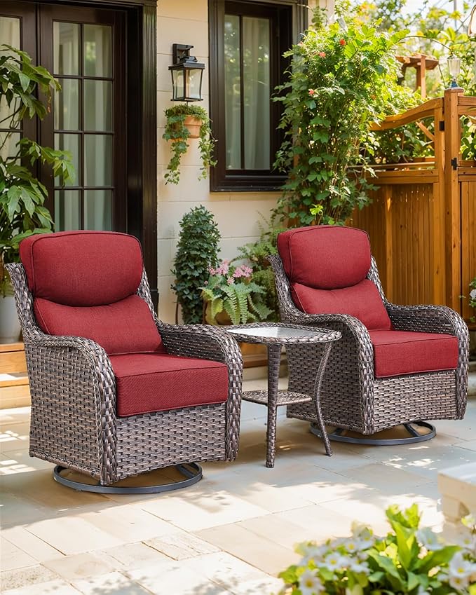 Luxury 24x24x6 Inch Smile Outdoor Cushions for Patio 5 Piece Set - Set of 5 Zippered Outside Pillows for Wicker Dining Rocking Swivel Chairs Loveseat Couch Sectional Sofa - Red