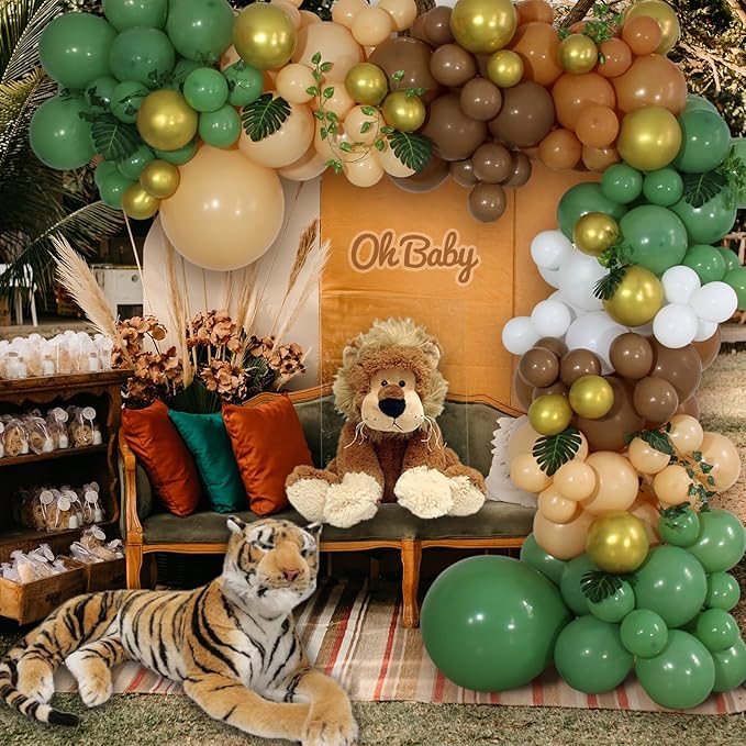 Sage green Balloons 100 Pack 12 inch Round Helium Olive Green Balloons for Birthday Jungle Theme Safari Baby Shower Retro Neutral Wedding Party Decorations