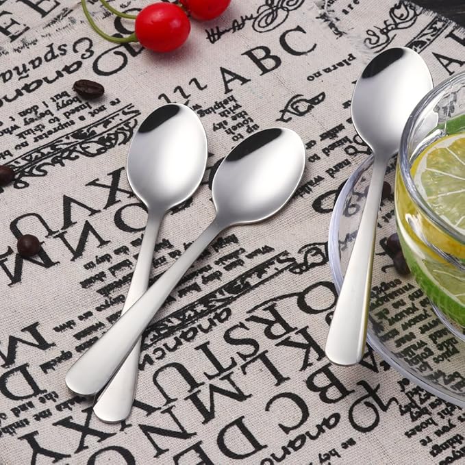 Buyer Star 12 Pieces SilverTeaspoons 5.5-Inch Mini Coffee Spoons Stainless Steel Sugar Demitasse Espresso Spoons