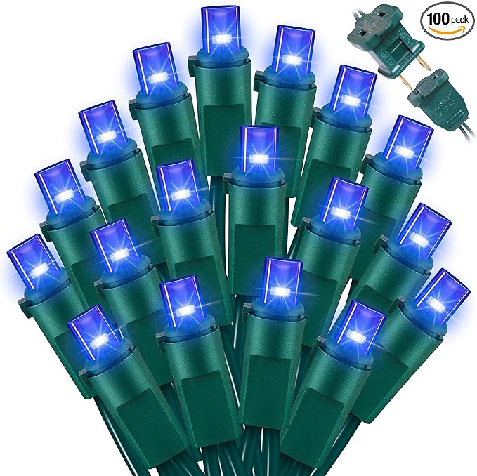 LAMPHOME 100 Count Blue - String Lights - 21.6FT LED Christmas Lights, Mini led Lights for Indoor Outdoor Home Holiday Party Wedding Independence Day Decoration