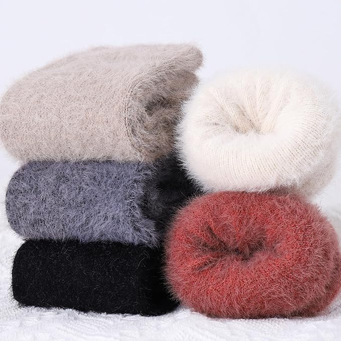SISOSOCK Fuzzy Cozy Warm Socks for Women-Winter Home Thick Wool Soft Sleeping Socks-Perfect Gifts for Women