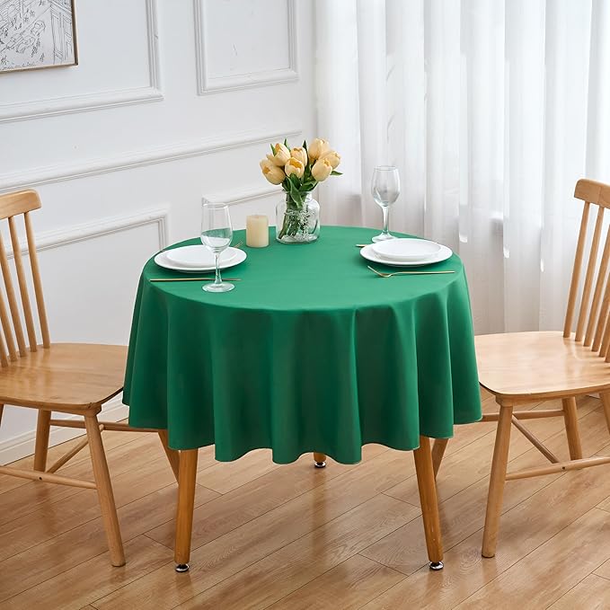 Hunter 6 Pack Round 60 Inch Tablecloth, Premium Polyester Table Cloth Washable Table Cover Stain and Wrinkle Resistant Decorative Table Cover for Party Wedding