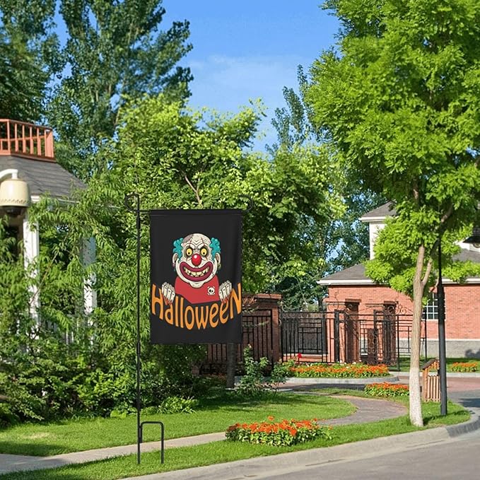 Halloween Clown Garden Flag 12 X 18 In Outdoor Happy Halloweens Mini Yard Flag House Flags Double-Sided Farmhouse Sign For Home Garden Decoration