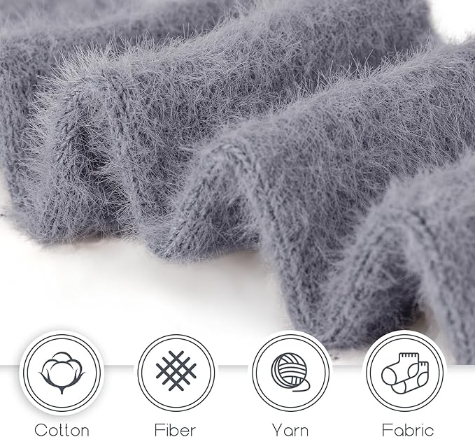 SISOSOCK Fuzzy Cozy Warm Socks for Women-Winter Home Thick Wool Soft Sleeping Socks-Perfect Gifts for Women