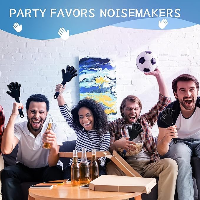 36 Pcs Black Hand Clappers 7.5 Inch Clappers Noisemakers Noise Makers Party Favors Plastic Party Clapper for Sporting Events Cheers Ball Dance Basketball Football Noisemakers （Black）
