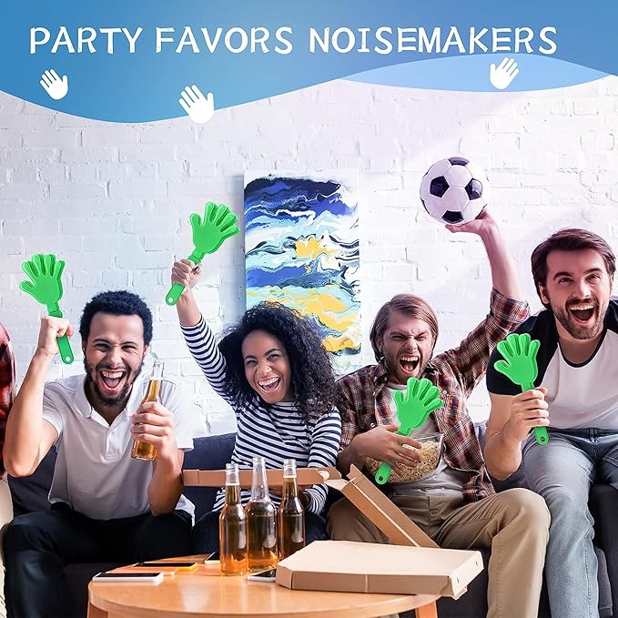 100 Pieces Lime Green Hand Clappers 7.5 Inch Clappers Noisemakers Noise Makers Party Favors Plastic Clapper Sporting Events Cheers Ball Dance Basketball Football Noisemakers （Lime Green）