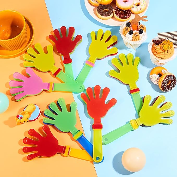 Meooeck 200 Pcs 200 Pcs 7.5 Inch Noisemakers Bulk Plastic Hand Clappers Noise Makers for Sporting Events Fiesta Birthday Supplies, Random Color