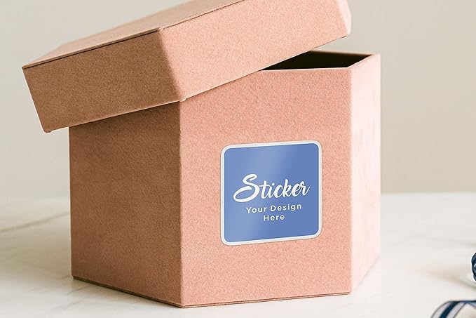 300 pcs Premium Custom Stickers Uncoated Paper 2 inch Square - Personalized Stickers for Businesses with Logo and Name