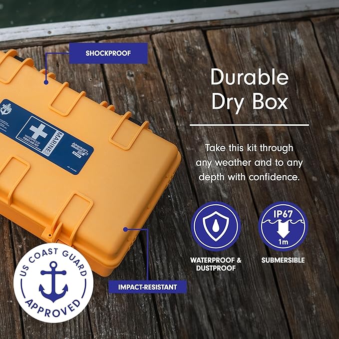 Adventure Medical Kits Marine Series Medical Kit - 2500 - Boat First Aid Kit For Medium Crews 24 Hours From Care - Includes Emergency Medical Supplies Like Bandages, Medicine, Guide Book & More