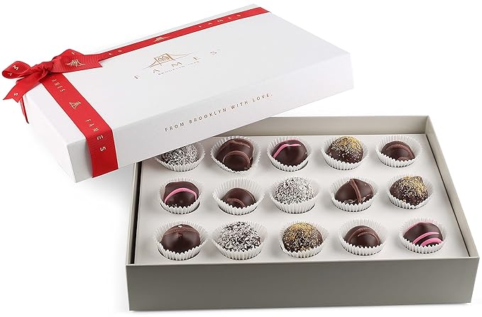 Luxury Chocolate Deluxe Assortment Gift Box - Kosher, Dairy Free and Chocolate Candy, Coffee Cream, Premium Coconut, Berry Filled, Rum, & Hazelnut Truffle - Fancy Valentines Chocolate Gift Box
