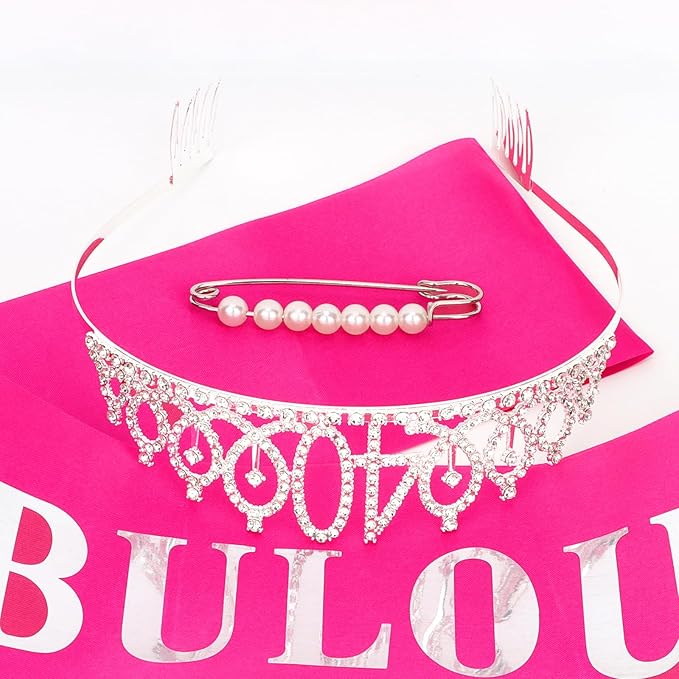 Casoty 40th Birthday Sash and Tiara, 40th Birthday Decorations for Women, 40 & FABULOUS Sash and Crown Set, Gifts for Her, Party Supplies Favors for Women