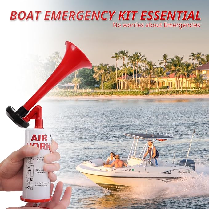 FARBIN Marine and Sports Pump Air Horn,Loud Sound Handheld Signal Boat Horn,Personal Safety Horn Alarm,for Boating,Sports Events,Parties, Birthdays, Games, Camping, Graduation, Aggressive Animals