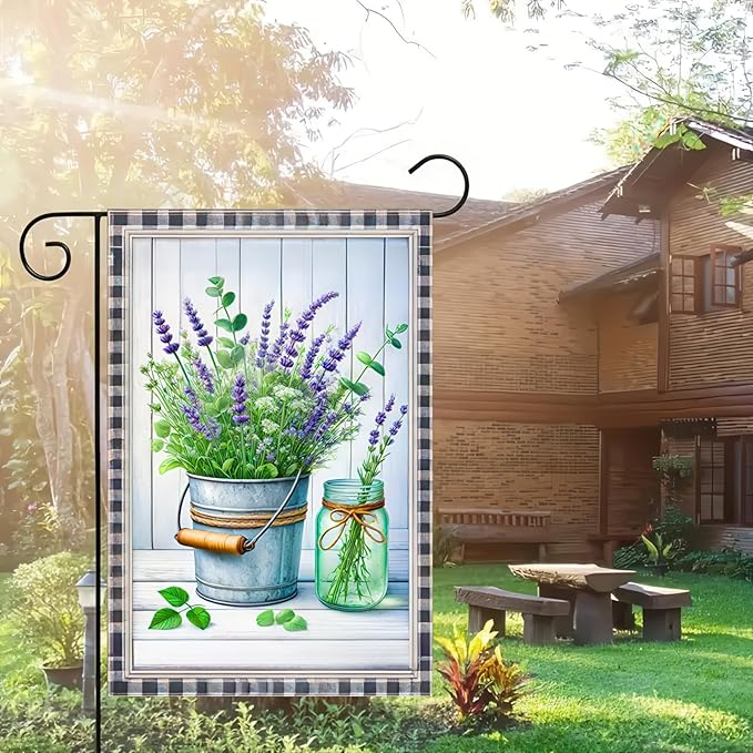 BlissYard Welcome Garden Flag Double Sided 12x18 Hello Spring Flower Design Yard Flag Seasonal Flower Yard Outdoor Flag Spring Summer Decorations Lawn Rustic Outdoor Decorative Flag