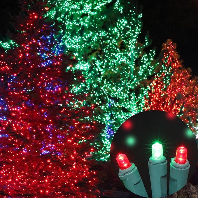LAMPHOME 100 Count Red and Green - String Lights - 21.6FT LED Christmas Lights, Mini led Lights for Indoor Outdoor Home Holiday Party Wedding Independence Day Decoration