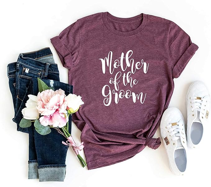 Mother of The Bride Shirt, Mother of The Groom Shirt – Soft Unisex Cotton Blend Wedding Tee for Mom. Matching Bridal Tshirts