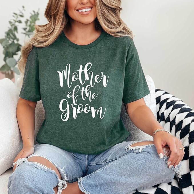 Mother of The Bride Shirt, Mother of The Groom Shirt – Soft Unisex Cotton Blend Wedding Tee for Mom. Matching Bridal Tshirts