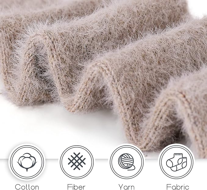 SISOSOCK Fuzzy Cozy Warm Socks for Women-Winter Home Thick Wool Soft Sleeping Socks-Perfect Gifts for Women
