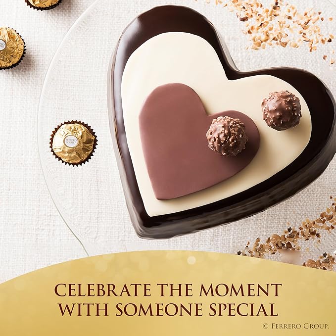 Ferrero Rocher Fine Hazelnut Milk Chocolate, Individually Wrapped Chocolate Gift Box, 12 Count, 5.3 oz