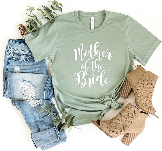 Mother of The Bride Shirt, Mother of The Groom Shirt – Soft Unisex Cotton Blend Wedding Tee for Mom. Matching Bridal Tshirts