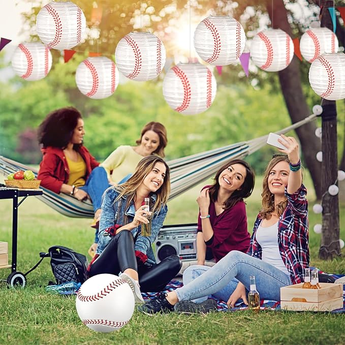20 Pieces Baseball Paper Lanterns Decorations 8 inch Sport Hanging Paper Lanterns Party Favor Table Centerpiece for Sport Themed Birthday Bar Game World Baseball Classic Party Ceiling Decoration