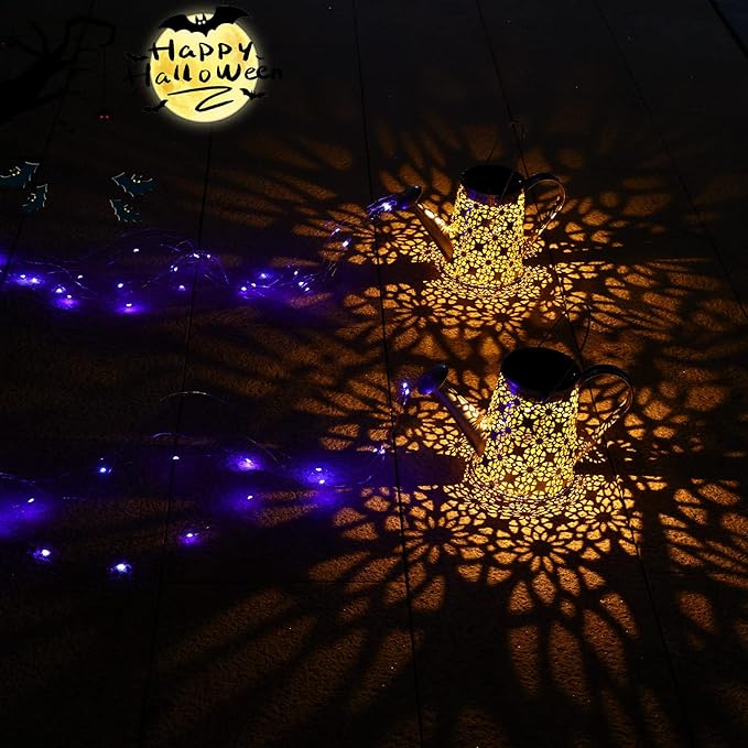 VOOKRY Solar Watering Can Lights, Large Hanging Solar Lights Outdoor Waterproof Garden Decor for Yard Porch Lawn Patio Outside Gardening Gifts for Mom Grandma Women Birthday(Purple)