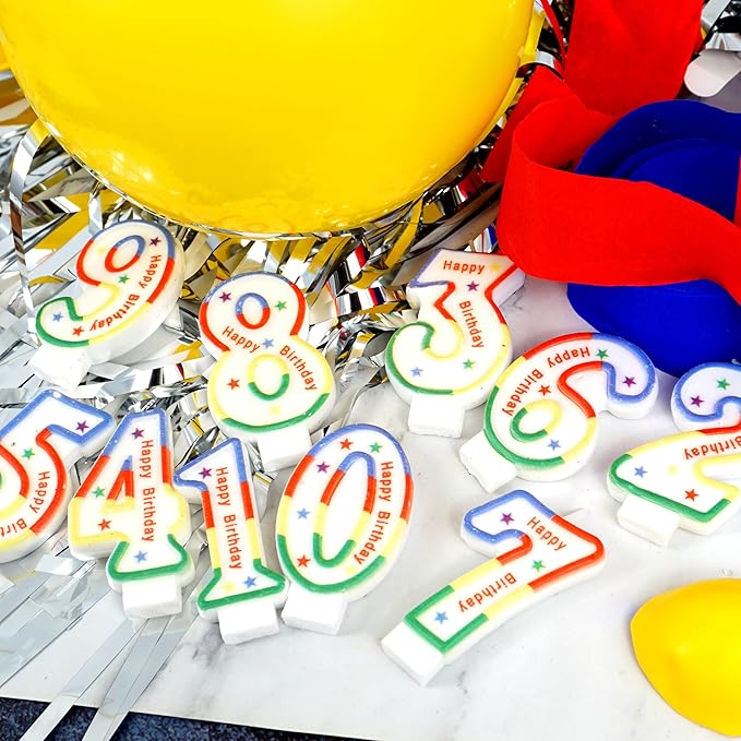 10 Pieces Number Candles Stars, Birthday Candles Number, 0-9 Number Candles for Birthday Cakes, Party Decoration
