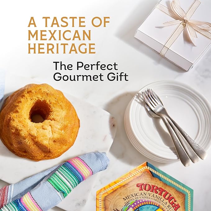 TORTUGA Caribbean Mexican Vanilla Rum Cake - 4 oz Caribbean Rum Cake - 4 Pack - The Perfect Premium Gourmet Gift for Stocking Stuffers, Gift Baskets, and Christmas Gifts - Great Snack Cakes for Delivery