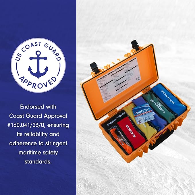 Adventure Medical Kits Marine Series Medical Kit - 2500 - Boat First Aid Kit For Medium Crews 24 Hours From Care - Includes Emergency Medical Supplies Like Bandages, Medicine, Guide Book & More