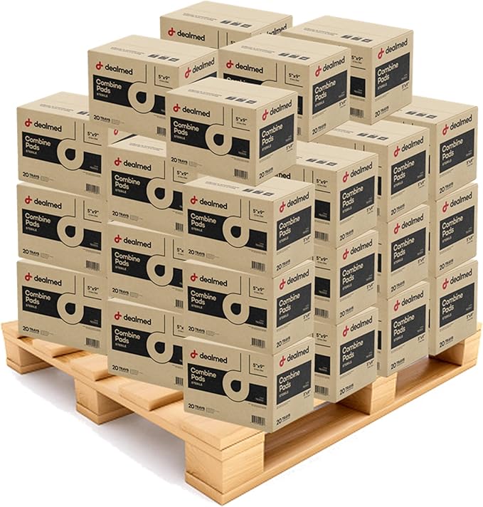 Dealmed Abdominal Combine Pads 5"x9" (15,200-Pack) Sterile Individually Wrapped, ABD Pads, Absorbent, Non Adherent for Wound Care, Drainage, First Aid, (20/Box; 20/Case; 38/Pallet)