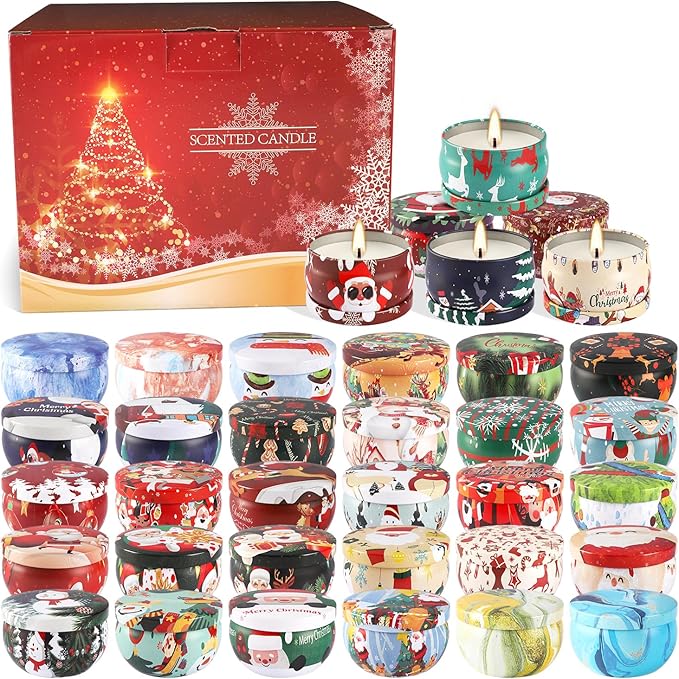36 Pack Christmas Scented Candles,Candvent Calendar 2025,Gift Set 2.5oz Strong Fragrance jar Candles,for Home Scented Decoration Birthday Valentine'sDay