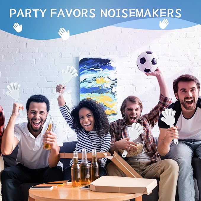 36 Pcs White Hand Clappers 7.5 Inch Clappers Noisemakers Noise Makers Party Favors Plastic Party Clapper for Sporting Events Cheers Ball Dance Basketball Football Noisemakers （White）