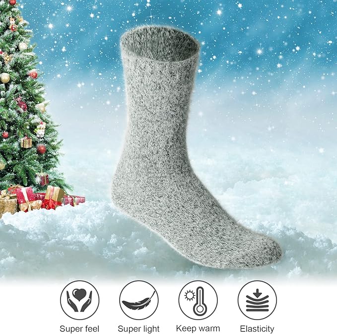 SISOSOCK Fuzzy Cozy Warm Socks for Women-Winter Home Thick Wool Soft Sleeping Socks-Perfect Gifts for Women