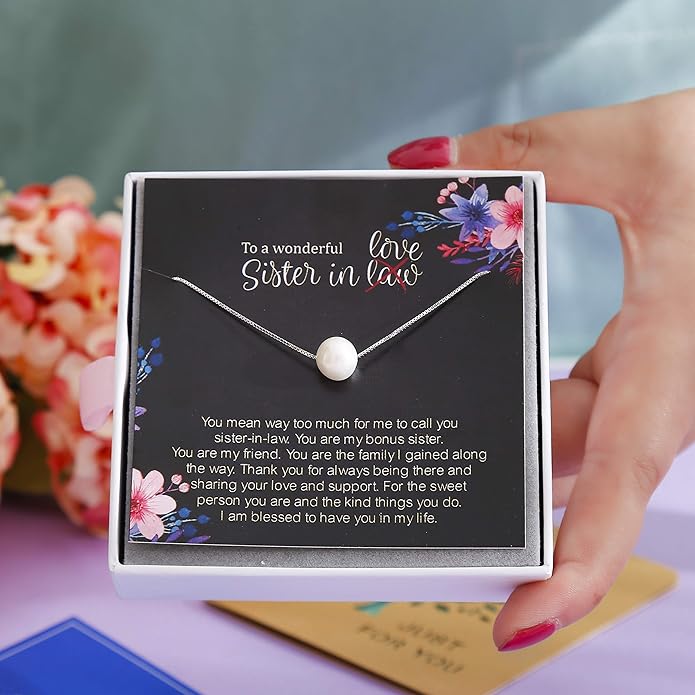 ALoveSoul Necklace for Women Girls - 925 Sterling Silver Single Pearl Necklace, Mother's Day Birthday Gift Ideas