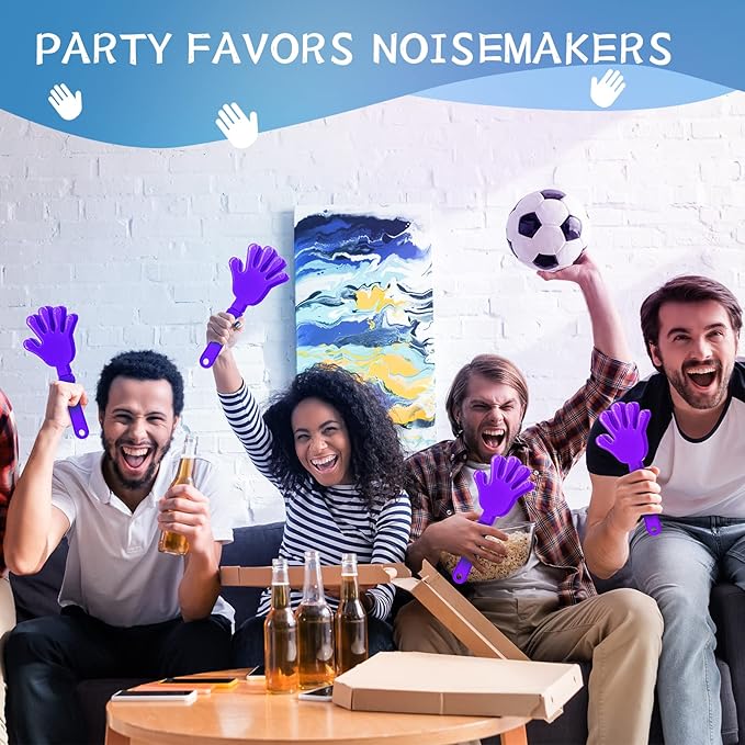 12 Pcs Lilac Purple Hand Clappers 7.5 Inch Clappers Noisemakers Noise Makers Party Favors Plastic Clapper Sporting Events Cheers Ball Dance Basketball Football Noisemakers （Lilac Purple）