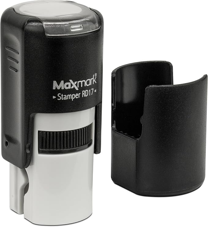 MaxMark Round Self Inking Emoji Stamp - Angry - Black Ink