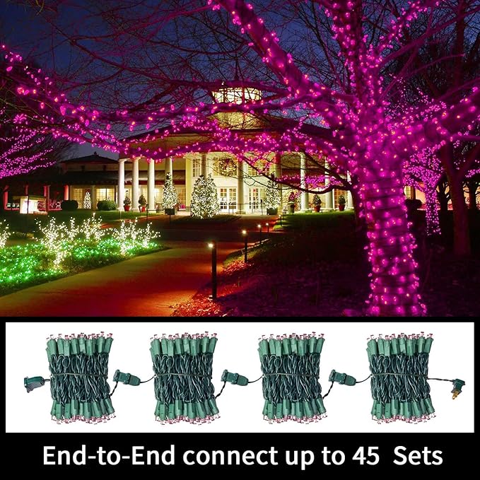 LAMPHOME 100 Count Pink Valentine Light String - 21.6FT LED String Lights, Mini LED Lights for Indoor/Outdoor Valentines Day Home Holiday Party Wedding Independence Day Decoration