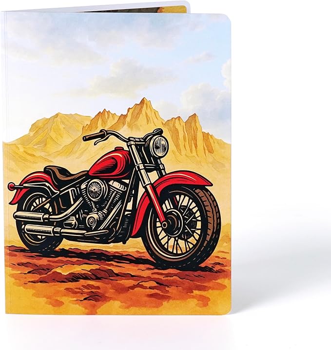 CUTPOPUP Birthday Card Pop Up, 3D Birthday Greeting, Father's Day Card for Grandpa, Dad, Godfather, Husband, Son (Classic Motorcycle)