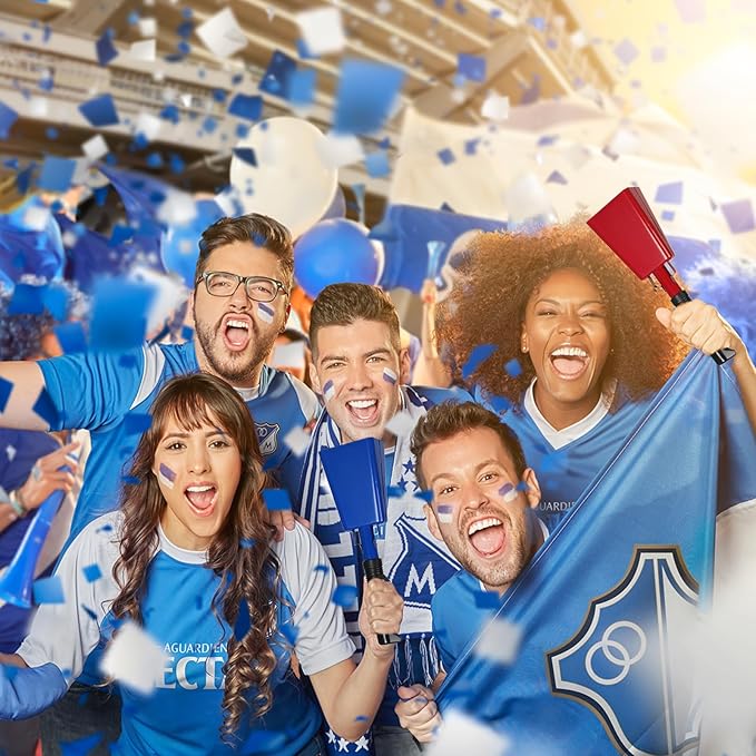 10Inch Cowbells with Handle for Sporting Events, 2Pcs Large Cow Bells with Wrist Straps, Loud Noise Makers for Cheering Football Games Spirit Marathon Weddings Party Noisemakers, Blue