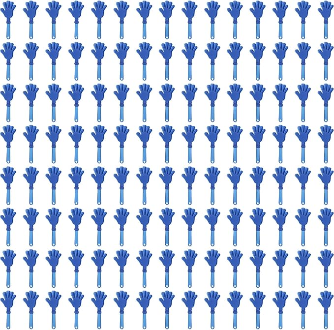 120 Pcs Royal Blue Hand Clappers 7.5 Inch Clappers Noisemakers Noise Makers Party Favors Plastic Clapper Sporting Events Cheers Ball Dance Basketball Football Noisemakers （Royal Blue）