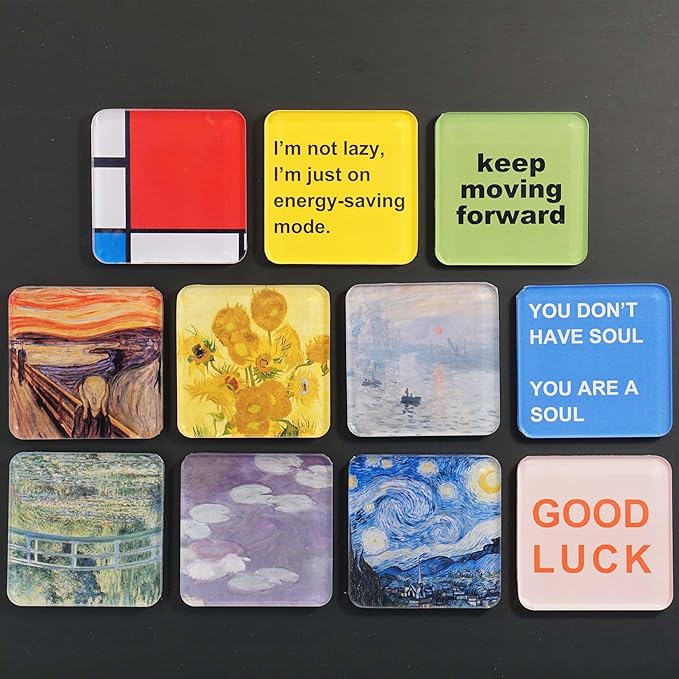 5 Pcs DIY Fridge Magnet Craft Set Acrylic Square Decorative Refrigerator Magnet with Adhesive Backing Ferrite Magnets for Office,Classroom,Cabinets,Kitchen(2 Inch,18 Piece)