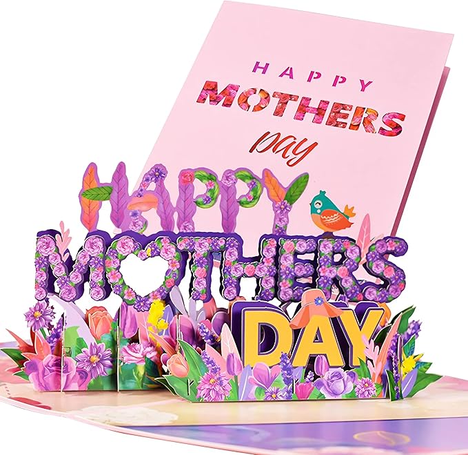 SATONA 3D Mother Pop-Up Greeting Card, Elegant Floral Scene, Includes Envelope & Message Card, Perfect for Mothers, Wives, Grandmas, or a Special Occasion (Happy Mother’s Day)