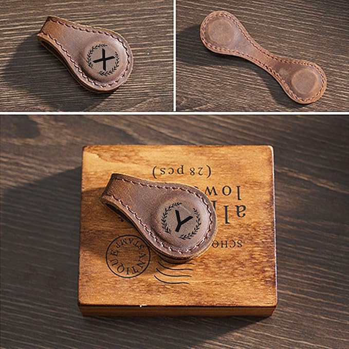Magnetic Leather Bookmark with 26 Initial for Reading Women,Personalized Magnet Book Marks Gifts for Men,Book Lovers (Blue, C)