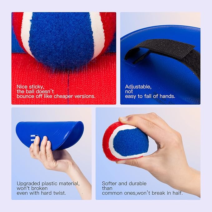 EVERICH Upgraded Toss and Catch Ball Game Set, Outdoor Games for Kids Toys, Stocking Stuffers for Family Games, Beach Pool Yard Outside Toys for Boys Girls 3 4 5 6 7 8-12 Years Old