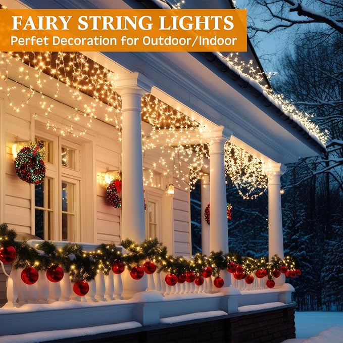 Macarrie 3 Pcs Fairy Lights USB Powered 16 ft 50 LED String Lights Plug in for Xmas Indoor Outdoor Party Wedding Home Festival Tree Garden Decoration (Warm White)