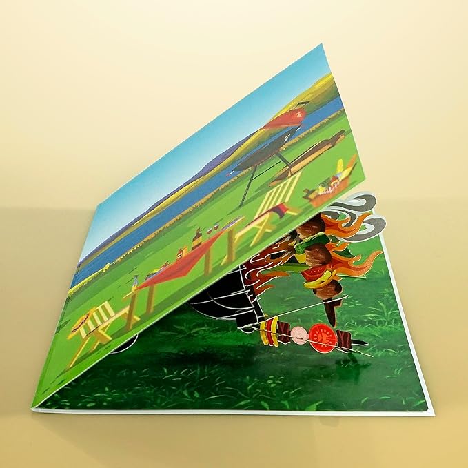 CUTPOPUP Birthday Card for Men, Fathers Day Card Pop Up, Father's Day, Birthday 3D Greeting Card for Husband, Son, Dad, Grandpa (BBQ Grill)